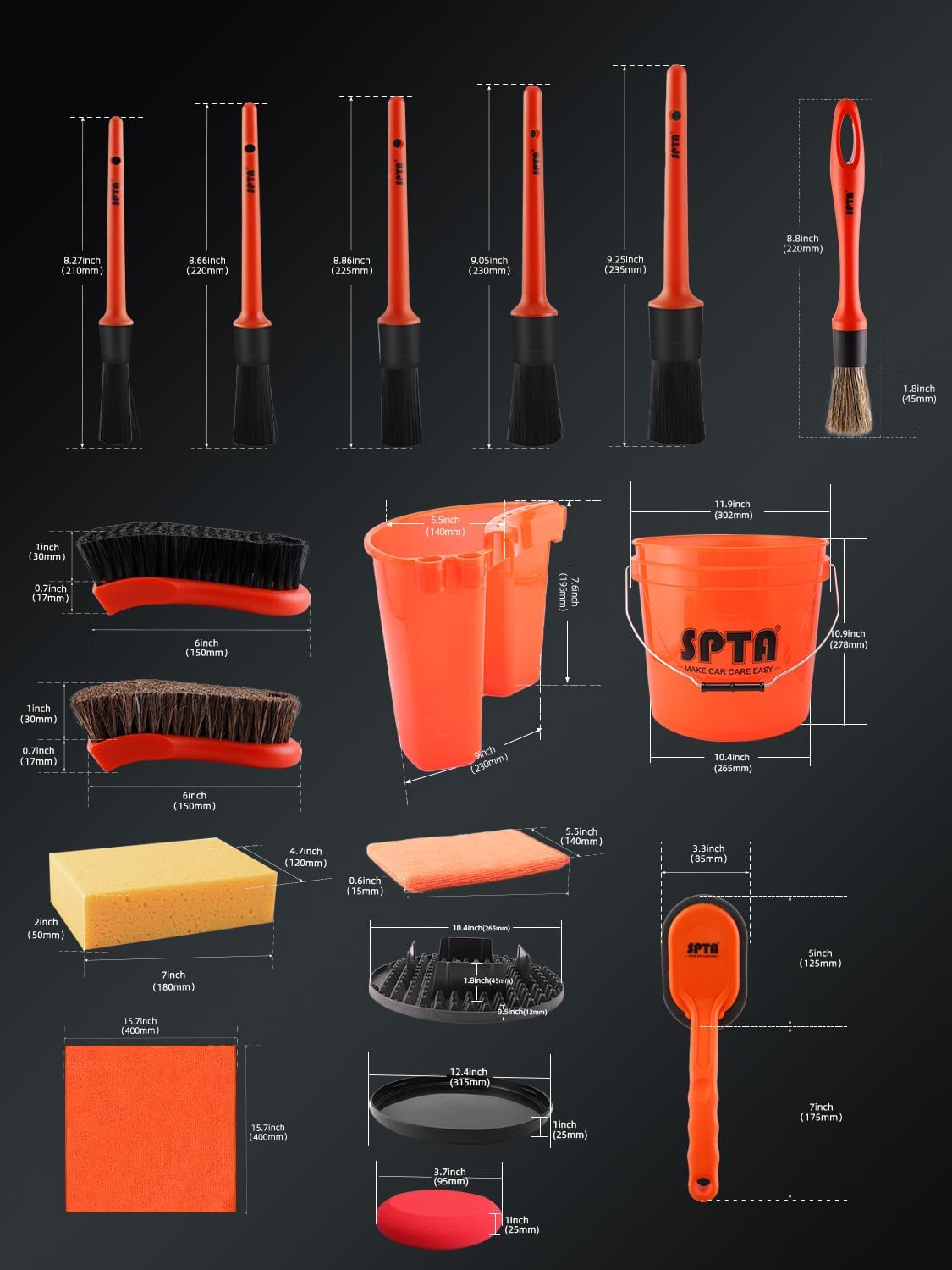 SPTA 31Pcs Car Wash 15L Bucket - Interior Detailing Kit ulasan dan harga